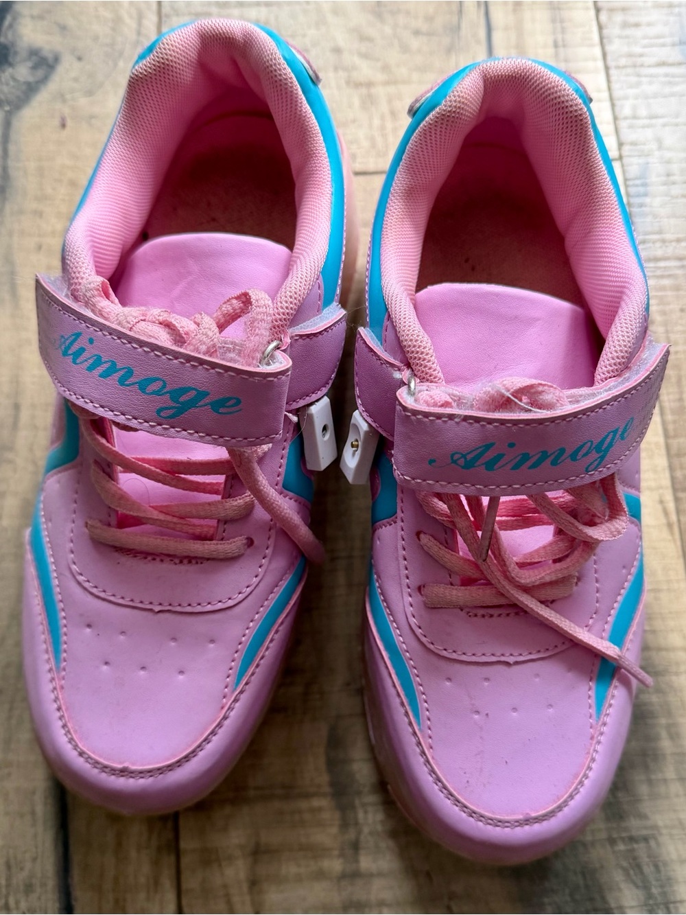 Kids LED Light-Up Pink Heely-Style Wheel Shoe